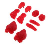BESPORTBLE 10pcs Halloween Blood Red Tpr Soft Rubber Heart Brain Severed Body Parts Props Realistic Pretend Play for Scary Party Decorations for Haunted House Pranks and Educational Use
