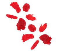 BESPORTBLE 10pcs Halloween Tricky Prop Realistic Fake Body Parts Including Heart Brain Severed Feet Hands and Gums Red Tpr Soft Rubber Anatomy Teaching Supplies for Haunted House Decor