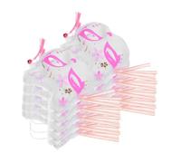BESPORTBLE 10pcs Japanese Style Light Up Fox Masks with Fluffy Design Dark Half Face Cosplay Props for Halloween Costume Parties No Battery Included