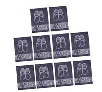 BESPORTBLE 10pcs Large Shoe Storage Bags Dustproof Drawstring Pouches for Travel and Home Reusable Portable Shoe Organizers for Closet and Business Trips Navy Blue