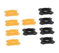 BESPORTBLE 10pcs Microphone Anti-roll Rings Four-corner Design, Universal Mic Anti-slip Protective Rings for Wireless Mic, Black and Orange Anti-drop Silicone Sleeves for Ktv and Stage Use