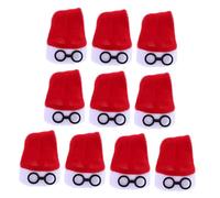 BESPORTBLE 10pcs Mini Flannel Santa Hats for Crafts Christmas Decorations Red Tiny Wine Bottle Covers and Tableware Embellishments Festive DIY Holiday Accessories
