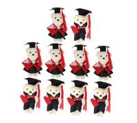 BESPORTBLE 10pcs Mini Graduation Bear Dolls Standing Ornament DIY Bouquet Decoration for Graduation Party Flexible Material Easy to Use