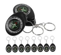 BESPORTBLE 10pcs Mini Pocket Compass Keychain for Hiking Camping Outdoor Survival Portable Weatherproof Navigation Tool with Key Ring for Precise Direction Finding and Easy Attachment to