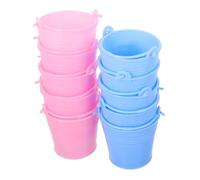 BESPORTBLE 10Pcs Miniature Dollhouse Buckets with Handles Sturdy Small Plastic Mini Buckets in Pink and Blue for Dollhouse Furniture Classroom Crafts Party Favors and Imaginative Play
