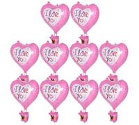 BESPORTBLE 10Pcs Pink Foil Heart Balloons Hot Air Balloon Shape for Valentine's Day Birthday Party Decorations Aluminum Foil Easy to Inflate Charming Design for Showers