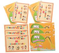 BESPORTBLE 10Pcs Portable Reading Scorecards English Writing Bankbook with Cartoon Patterns for Learning Supplies Thickened for Awards and Reading Habit Development