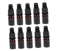 BESPORTBLE 10pcs Pressing Type Glass Essential Oil Bottles Durable Leak Containers for Storing Oils Perfumes and Liquids Brown Glass Design for Easy Dispensing