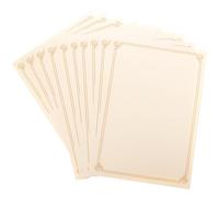 BESPORTBLE 10pcs Printable Writable Certificate Paper A4 Size Beige Blank Diploma Paper Rounded Corners Customisable Text Area for Office and School Certificate Supplies