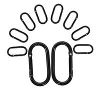 BESPORTBLE 10Pcs Professional Outdoor Backpack Buckles High Resilience Spring Metal Clips for Climbing Hiking Camping Key Holder Black