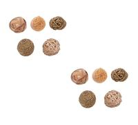 BESPORTBLE 10pcs Rattan Woven Straw Ball Small Animal Chew Toys Indestructible Dog Balls for Puppies Rabbits
