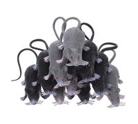 BESPORTBLE 10pcs Realistic Plastic Rat Halloween Decorations Spooky Prank Props for Haunted Houses Medium Gray and Black Reusable Creepy Mouse Models for Party Horror Themes