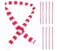 BESPORTBLE 10Pcs Red and White Striped Mini Christmas Scarves 1.2X33Cm Small Wine Bottle and Doll Accessories Decorative Mini Scarf Set for Holiday Party Favors and Miniature Home Decor