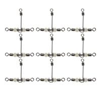 BESPORTBLE 10pcs Shaped Fishing Swivels Connector with Glow Beads for Night Fishing Anti-tangle Swivels for Saltwater Freshwater Boat Copper Figure-eight Connectors