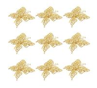 BESPORTBLE 10pcs Shining Hollow Butterflies Decor Christmas Tree Ornaments Stylish Xmas Hanging Pendants Adorable Decoration for Wreaths Garlands and Crafts