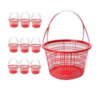 BESPORTBLE 10pcs Small Round Fruit Picking Baskets with Handle Lightweight Woven Storage Basket for Strawberry Blueberry Cherry Convenient Vegetable for Garden and Kitchen Use