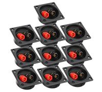 BESPORTBLE 10Pcs Speaker Box Terminal Plate Car Subwoofer Connector Wire Cup Black Audio Junction Box for Home Car Easy Install with Positive Negative Indicators