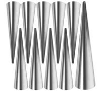 BESPORTBLE 10pcs Stainless Steel Cone Shaped Croissant Baking Molds Cream Horn Pastry Tubes Large 12x3x3cm Metal Horn Moulds for Professional Baking and Pastry Making