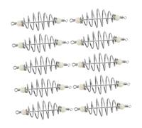 BESPORTBLE 10pcs Stainless Steel Fishing Bait Holder Spring Feeder Cage for Freshwater Saltwater Fishing Portable Design for Targeting Fish Like Carp Enhances Efficiency