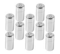 BESPORTBLE 10pcs Stainless Steel Mini Spice Shakers Portable Salt Pepper Containers for Travel Camping Outdoor Use Compact Rust Resistant Seasoning Jars