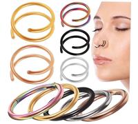 BESPORTBLE 10Pcs Stainless Steel Spiral Nose Rings Hypoallergenic Decorative Hoops for Women for Daily Wear Parties and Special Occasions for Birthdays