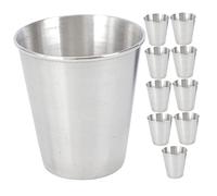 BESPORTBLE 10Pcs Stainless Steel Wine Cups Compact Water Tumblers for Camping Home Use Reusable Drinkware for Whiskey Beer Juice