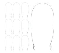 BESPORTBLE 10pcs Stainless Steel Wire Leaders with Swivels Snap Heavy Duty Fishing Leading Line for Saltwater Deep Sea Big Game Anglers Rigging Accessories