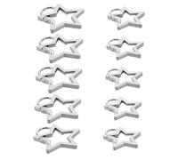 BESPORTBLE 10pcs Star Shaped Carabiner Clips Hiking Buckle Keychains with Spring Snap Hook for Outdoor Camping Bags Lanyard Jewelry DIY Craft Accessories Silver