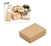 BESPORTBLE 10PCS Thick Cardboard Paper Jewelry Boxes with Sponge Insert Square Display Cases for Wedding Party and Decorative Packaging for Necklaces Bracelets Earrings Rings