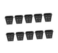 BESPORTBLE 10pcs Thickened Hydroponic Plant Baskets Black Plastic Root Control Mesh Pots for Garden Orchids Peppers Sunproof Resistant