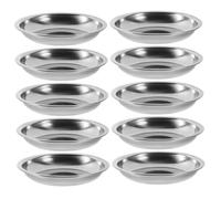 BESPORTBLE 10pcs Thickened Stainless Steel Sauce Dishes for Dipping Condiments Food Safe Round Dip Bowls with Smooth Edges Small Serving Plates for Mustard Spices and Sauces Easy to Clean