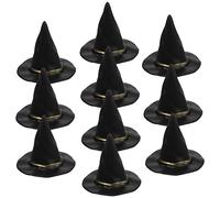 BESPORTBLE 10pcs Tiny Witch Hats for Dolls Miniature Halloween Decor for Dollhouse Chic DIY Craft Accessories for Party Supplies Photo Activities Cute Witch Hat