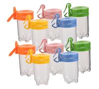 BESPORTBLE 10pcs Transparent Insect Observation Jars with Hanging Loops for Outdoor Exploration Lightweight Plastic Specimen Collector Boxes in Multiple Colors for Backyard Nature Learning