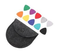 BESPORTBLE 10pcs Ukulele Heart Shaped Felt Picks Guitar Instrument Picks With Round Holder Case For Bass Stringed Musicians Parties Celebrations
