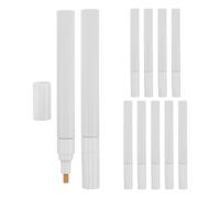 BESPORTBLE 10pcs White Aluminium Fillable Paint Pen with Flat Brush Head | Acrylic Refillable Marker, Empty Tube Design, for Rocks and Ceramic Tiles, Industrial Touch-up Work