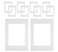BESPORTBLE 10pcs White Paper Photo Frame Cardboard Mat and Square Cutouts for DIY Framing Projects, Versatile Design Resistant to Fading and Deformation, for Pictures and Art Prints