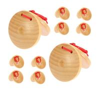 BESPORTBLE 10pcs Wooden Finger Castanets for Adults Ergonomic Friendly Small Musical Instruments Portable Percussion with Clear Authentic Sound Early Rhythm Development for Boys