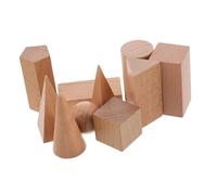 BESPORTBLE 10pcs Wooden Geometric Solids for Classroom and Homeschooling Wooden Blocks for Teaching Shapes Compact Math Manipulatives for Kindergarten Learning and Interactive Geometry
