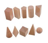 BESPORTBLE 10pcs Wooden Geometric Solids for Classroom Use Pattern Blocks for Visual Learning Portable Geometry Shapes for Math Education and Homeschooling