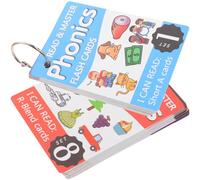 BESPORTBLE 112 Sets Phonics English Spelling Cards for, 67 Learning Flash Cards 2 Metal Rings, Natural Word Learning Educational for Early Childhood