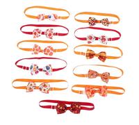 BESPORTBLE 11pcs Adjustable Pet Neck Tie Collar with Fall Maple Leaf and Pumpkin Bow Ties for Cats and Dogs Soft and Safe Halloween Party Accessories