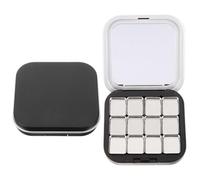 BESPORTBLE 12-Compartment Magnetic Eyeshadow Tray with Iron Pans Matte Black 2Pcs Empty Makeup Palette for Eye Makeup Storage and Travel Use