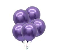 BESPORTBLE 12 Inch Metallic Latex Balloons 5 Pack Heavyweight Party Balloons for Weddings and Birthdays Deep Purple Color for Decorations and Celebrations