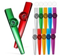 BESPORTBLE 12-pack Metal Kazoo Set Flute Membranes Musical Instruments for Kids and Adults for Beginners and Music Lovers