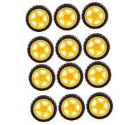 BESPORTBLE 12 pcs Childrens Rubber Car Wheels Replacement for Smart Robot Line Tracing Patrol Vehicles Elastic Accessories for Educational Play