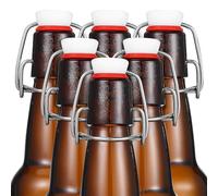 BESPORTBLE 12 Pcs Metal Swing Top Bottle Caps with Silicone Gaskets Replacement Stoppers for Glass and Beer Bottles Reusable Flip Lid for Fresh Drink Sealing in Home and Tavern Use