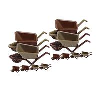 BESPORTBLE 12 Pcs Mini Wheelbarrow Model Miniature Plastic Farm Cart for Doll House Decor Realistic Garden Accessory for Collectors Green Brown