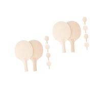 BESPORTBLE 12 pcs Unpainted Wooden Table Tennis Paddle Blanks Lightweight Rackets with Grips for DIY Crafting and Competitive Play Suitable for All Skill Levels