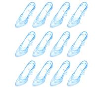 BESPORTBLE 12 Pieces Blue Mini Crystal Acrylic High Heel Shoe Decorative Desktop Accessory Delicate Princess Shoe Ornament for Home and Office Display