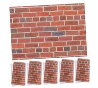 BESPORTBLE 12 Sheets Scale Dollhouse Wallpaper Red Brick Self-adhesive Peel and Stick Miniature Wall Cladding for DIY Decoration Lightweight and Easy to Cut